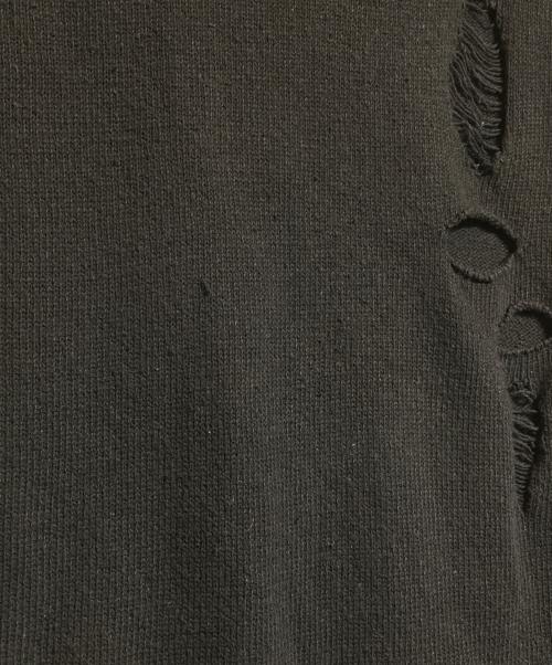 YOHJI YAMAMOTO（ヨウジヤマモト）YOHJI YAMAMOTO (ヨウジヤマモト) Damage Knit Vest ブラック サイズ:3の古着・服飾アイテム