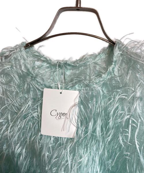 cygne（シーニュ）cygne (シーニュ) フェザートップス Moni ブルー サイズ:Ｆの古着・服飾アイテム