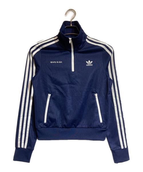 adidas Originals（アディダスオリジナル）adidas Originals (アディダスオリジナル) Sporty & Rich (スポーティーアンドリッチ) ハーフジップトラックジャケット ネイビー サイズ:Mの古着・服飾アイテム