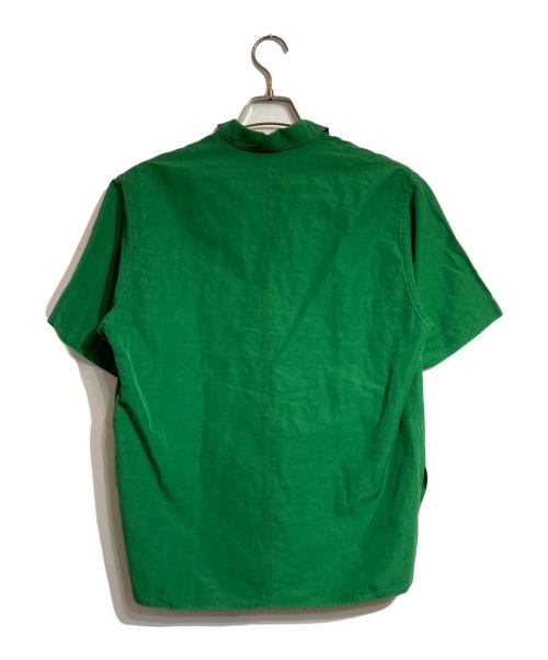 AURALEE（オーラリー）AURALEE (オーラリー) HIGH DENSITY FINX LINEN WEATHER HALF SLEEVED SHIRT グリーンの古着・服飾アイテム