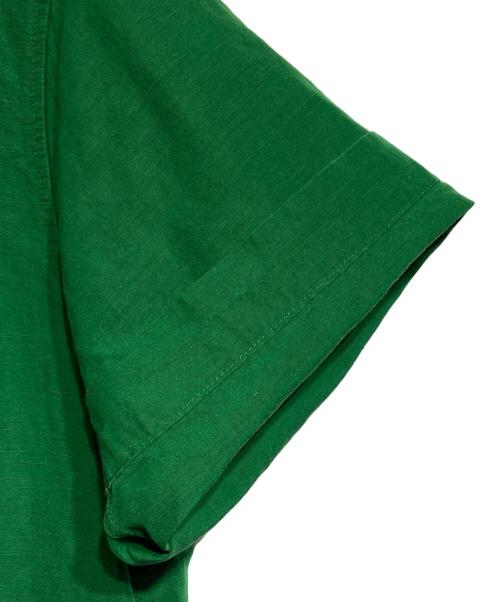 AURALEE（オーラリー）AURALEE (オーラリー) HIGH DENSITY FINX LINEN WEATHER HALF SLEEVED SHIRT グリーンの古着・服飾アイテム