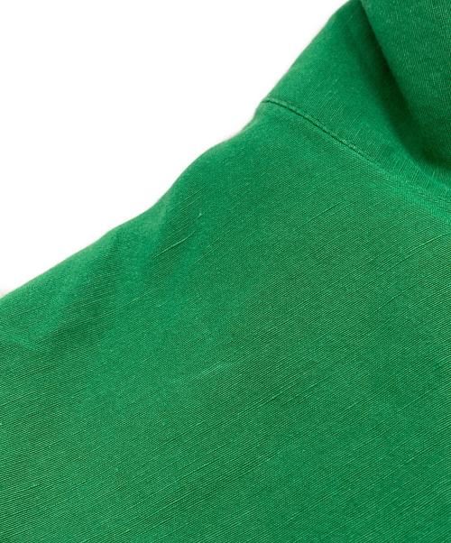 AURALEE（オーラリー）AURALEE (オーラリー) HIGH DENSITY FINX LINEN WEATHER HALF SLEEVED SHIRT グリーンの古着・服飾アイテム
