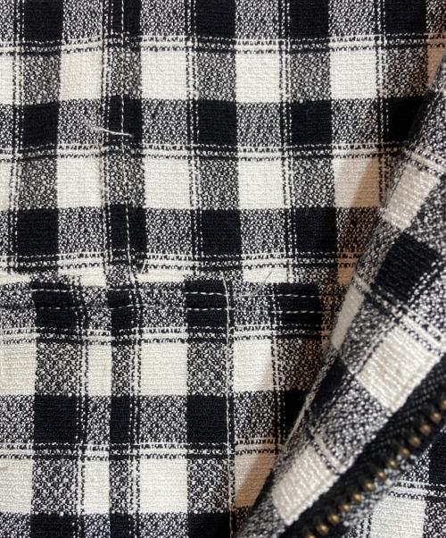 ANCELLM（アンセルム）ANCELLM (アンセルム) C/R CHECK SHORT ZIPUP SHIRT ブラック×ホワイト サイズ:3の古着・服飾アイテム