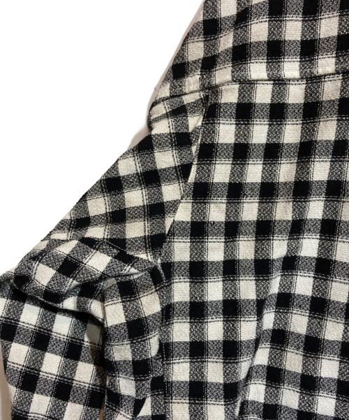 ANCELLM（アンセルム）ANCELLM (アンセルム) C/R CHECK SHORT ZIPUP SHIRT ブラック×ホワイト サイズ:3の古着・服飾アイテム