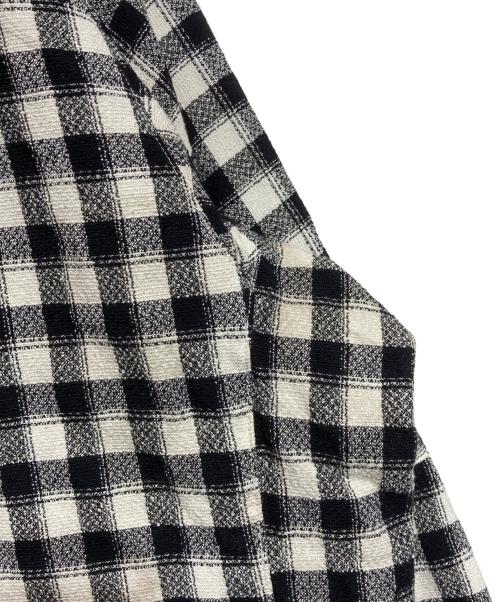 ANCELLM（アンセルム）ANCELLM (アンセルム) C/R CHECK SHORT ZIPUP SHIRT ブラック×ホワイト サイズ:3の古着・服飾アイテム