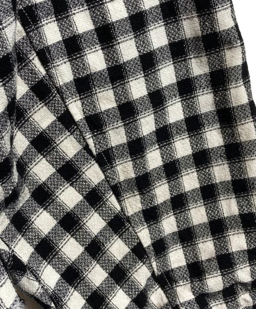ANCELLM（アンセルム）ANCELLM (アンセルム) C/R CHECK SHORT ZIPUP SHIRT ブラック×ホワイト サイズ:3の古着・服飾アイテム