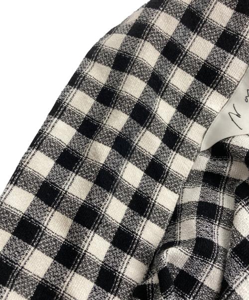 ANCELLM（アンセルム）ANCELLM (アンセルム) C/R CHECK SHORT ZIPUP SHIRT ブラック×ホワイト サイズ:3の古着・服飾アイテム