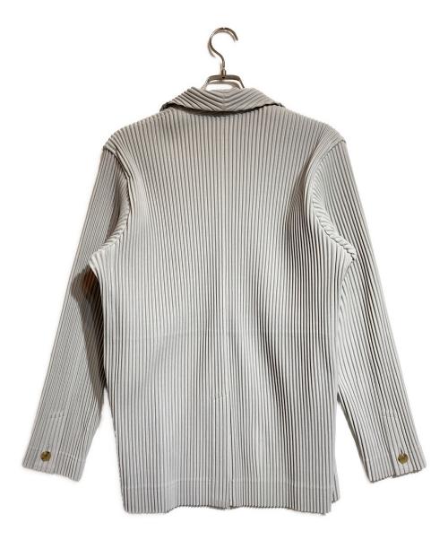 HOMME PLISSE ISSEY MIYAKE（オム プリッセ イッセイ ミヤケ）HOMME PLISSE ISSEY MIYAKE (オムプリッセ イッセイ ミヤケ) プリーツテーラードジャケット グレー サイズ:3の古着・服飾アイテム