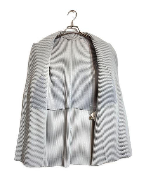 HOMME PLISSE ISSEY MIYAKE（オム プリッセ イッセイ ミヤケ）HOMME PLISSE ISSEY MIYAKE (オムプリッセ イッセイ ミヤケ) プリーツテーラードジャケット グレー サイズ:3の古着・服飾アイテム