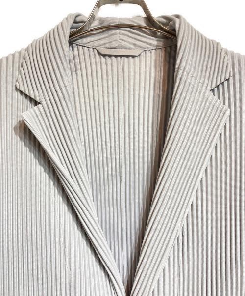 HOMME PLISSE ISSEY MIYAKE（オム プリッセ イッセイ ミヤケ）HOMME PLISSE ISSEY MIYAKE (オムプリッセ イッセイ ミヤケ) プリーツテーラードジャケット グレー サイズ:3の古着・服飾アイテム