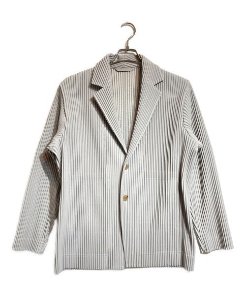 HOMME PLISSE ISSEY MIYAKE（オム プリッセ イッセイ ミヤケ）HOMME PLISSE ISSEY MIYAKE (オムプリッセ イッセイ ミヤケ) プリーツテーラードジャケット グレー サイズ:1の古着・服飾アイテム