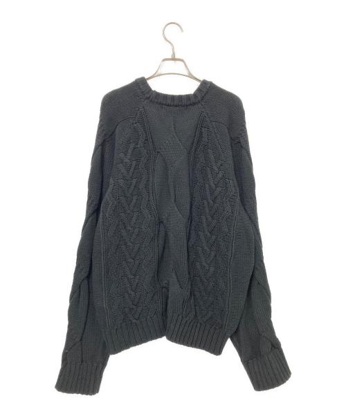 noirer（ノイア）noirer (ノイア) ケーブルニット ブラック サイズ:下記参照の古着・服飾アイテム