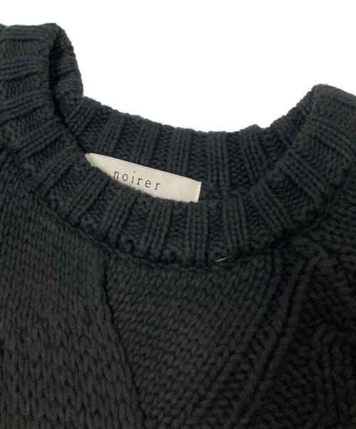 noirer（ノイア）noirer (ノイア) ケーブルニット ブラック サイズ:下記参照の古着・服飾アイテム