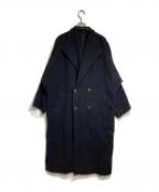 Y'sワイズ）の古着「ウールフランネルドルマンコート/Wool flannel dolman coat」｜ブラック