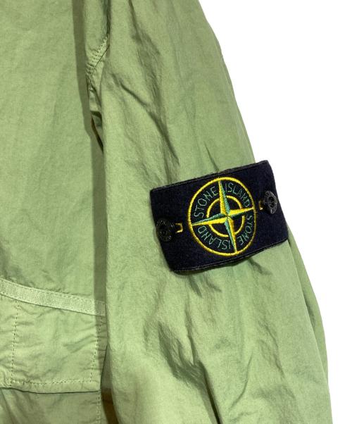 STONE ISLAND（ストーンアイランド）STONE ISLAND (ストーンアイランド) コンパスパッチ ハーフジップ オーバーシャツ グリーン サイズ:Lの古着・服飾アイテム