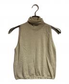 FENDIフェンディ）の古着「カシミアシルクノースリーブニット」｜ベージュ