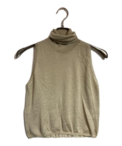 FENDI（フェンディ）FENDI (フェンディ) カシミアシルクノースリーブニット ベージュ サイズ:44の古着・服飾アイテム