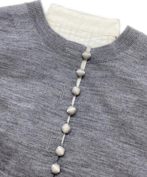 sacai（サカイ）sacai (サカイ) ブラウス切替ニット グレー サイズ:4の古着・服飾アイテム