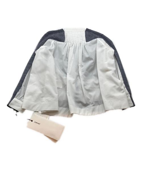 sacai（サカイ）sacai (サカイ) ブラウス切替ニット グレー サイズ:4の古着・服飾アイテム