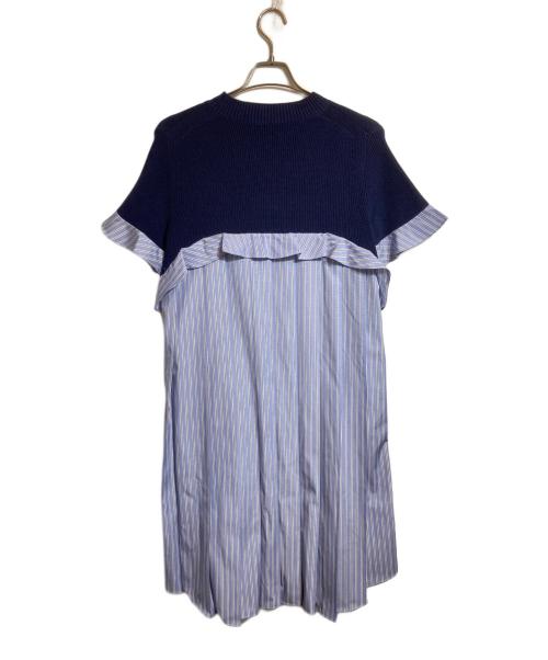 sacai（サカイ）sacai (サカイ) THOMAS MASON (トーマスメイソン) コットンポプリンストライプワンピース ブルー サイズ:2の古着・服飾アイテム