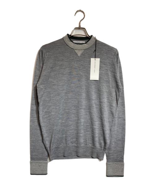 sacai（サカイ）sacai (サカイ) JOHN SMEDLEY (ジョンスメドレー) リブ切替ニット グレー サイズ:1の古着・服飾アイテム