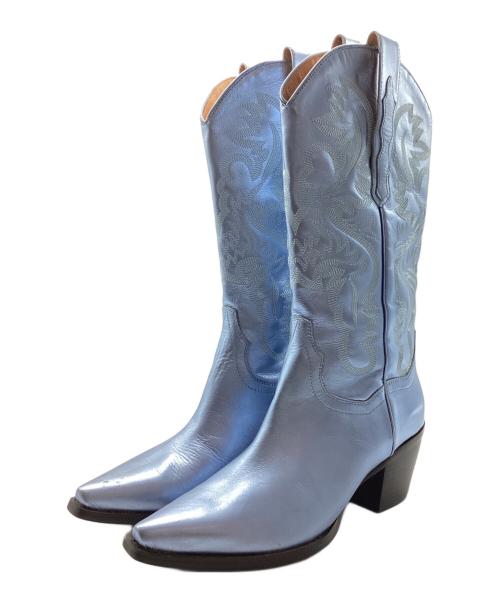 Jeffrey Campbell（ジェフリーキャンベル）Jeffrey Campbell (ジェフリーキャンベル) メタリックウエスタンブーツ ブルー サイズ:39の古着・服飾アイテム
