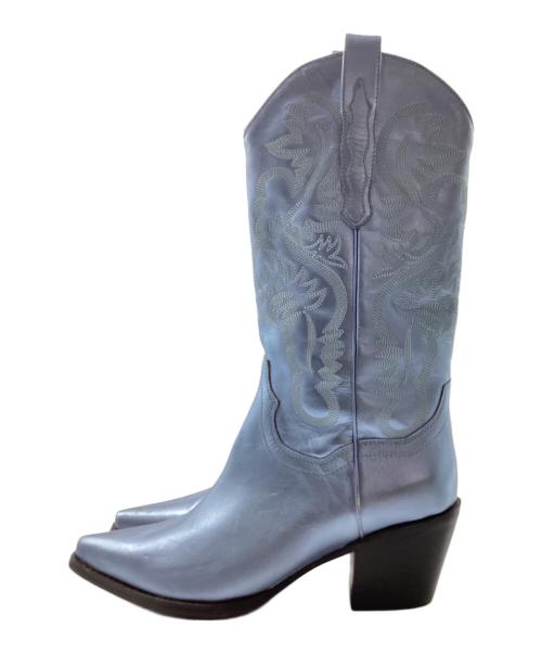 Jeffrey Campbell（ジェフリーキャンベル）Jeffrey Campbell (ジェフリーキャンベル) メタリックウエスタンブーツ ブルー サイズ:39の古着・服飾アイテム