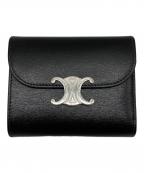 CELINEセリーヌ）の古着「スモール フラップウォレット」｜ブラック
