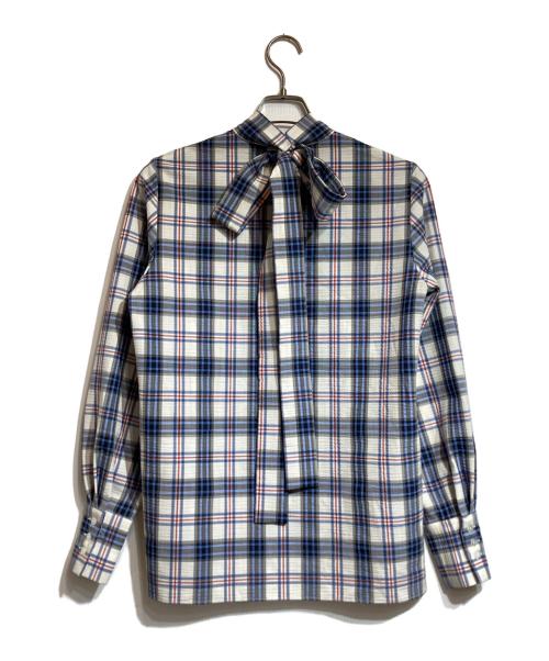 BELPER（ベルパー）BELPER (ベルパー) シアサッカーボウタイシャツ ブルー サイズ:Fの古着・服飾アイテム