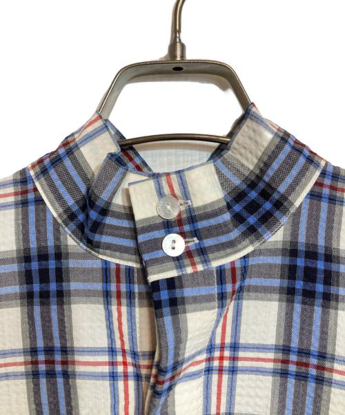 BELPER（ベルパー）BELPER (ベルパー) シアサッカーボウタイシャツ ブルー サイズ:Fの古着・服飾アイテム