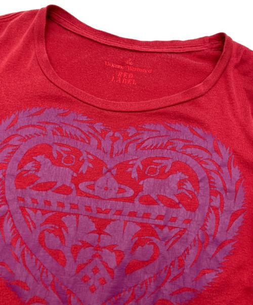 Vivienne Westwood RED LABEL（ヴィヴィアンウエストウッドレッドレーベル）Vivienne Westwood RED LABEL (ヴィヴィアンウエストウッドレッドレーベル) プリントカットソー レッド サイズ:3の古着・服飾アイテム