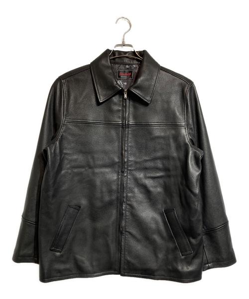 GANGSTERVILLE（ギャングスタービル）GANGSTERVILLE (ギャングスタービル) RIPTIDE CLUB LIGHT LEATHER JACKET ブラック サイズ:XLの古着・服飾アイテム