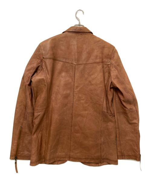 SOLID JEANS（ソリッド ジーンズ）SOLID JEANS (ソリッド ジーンズ) レザージャケット ブラウン サイズ:Lの古着・服飾アイテム