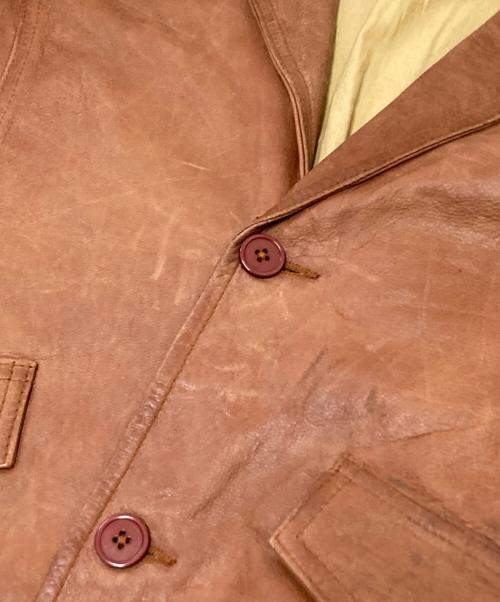 SOLID JEANS（ソリッド ジーンズ）SOLID JEANS (ソリッド ジーンズ) レザージャケット ブラウン サイズ:Lの古着・服飾アイテム