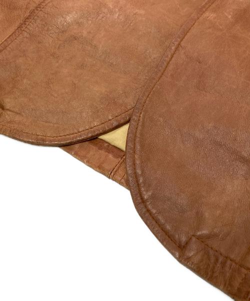 SOLID JEANS（ソリッド ジーンズ）SOLID JEANS (ソリッド ジーンズ) レザージャケット ブラウン サイズ:Lの古着・服飾アイテム