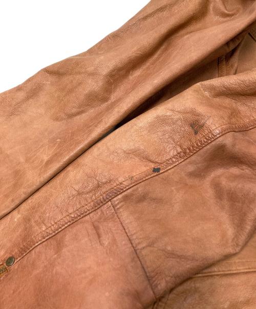 SOLID JEANS（ソリッド ジーンズ）SOLID JEANS (ソリッド ジーンズ) レザージャケット ブラウン サイズ:Lの古着・服飾アイテム