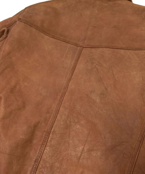 SOLID JEANS（ソリッド ジーンズ）SOLID JEANS (ソリッド ジーンズ) レザージャケット ブラウン サイズ:Lの古着・服飾アイテム