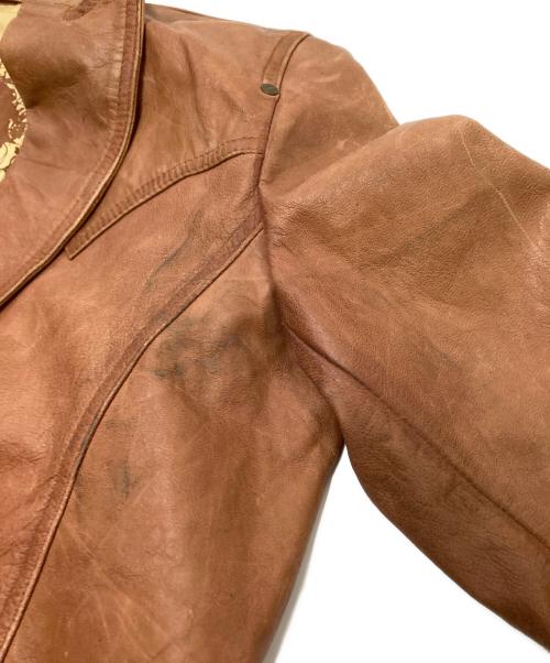 SOLID JEANS（ソリッド ジーンズ）SOLID JEANS (ソリッド ジーンズ) レザージャケット ブラウン サイズ:Lの古着・服飾アイテム
