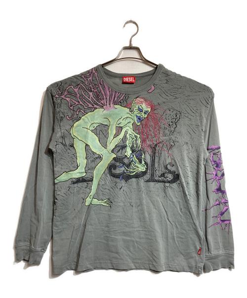 DIESEL（ディーゼル）DIESEL (ディーゼル) ロングスリーブカットソー グレー サイズ:Lの古着・服飾アイテム
