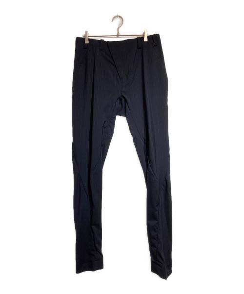 DEVOA（デヴォア）DEVOA (デヴォア) 立体裁断ストライプパンツ ネイビー サイズ:3の古着・服飾アイテム