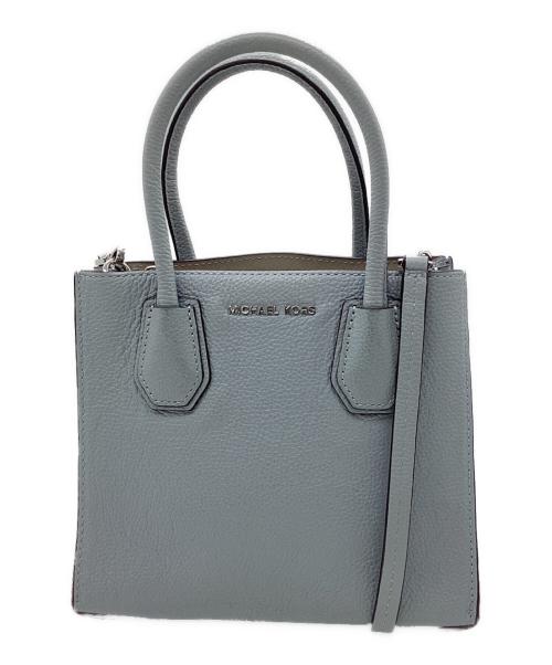 MICHAEL KORS（マイケル・コース）MICHAEL KORS (マイケルコース) Mercer Medium Pebbled Leather Crossbody Bag(マーサーミディアムぺブルドレザークロスボディバッグ) ブルーの古着・服飾アイテム