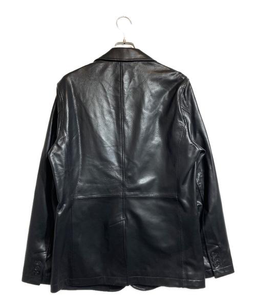 Denham（デンハム）Denham (デンハム) LEATHER TAILOR JACKET ブラック サイズ:LARGEの古着・服飾アイテム