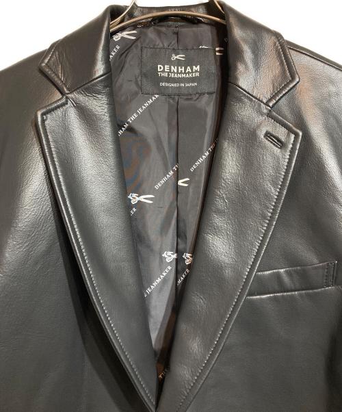Denham（デンハム）Denham (デンハム) LEATHER TAILOR JACKET ブラック サイズ:LARGEの古着・服飾アイテム