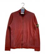 STONE ISLANDストーンアイランド）の古着「ロゴパッチジップアップニット」｜レッド