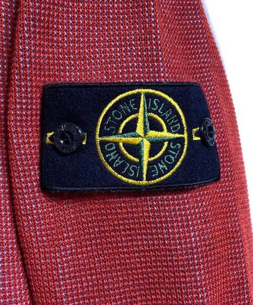 STONE ISLAND（ストーンアイランド）STONE ISLAND (ストーンアイランド) ロゴパッチジップアップニット レッド サイズ:Lの古着・服飾アイテム