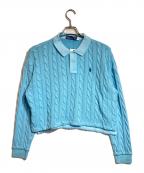 POLO RALPH LAURENポロ・ラルフローレン）の古着「ニットポロシャツ」｜ブルー