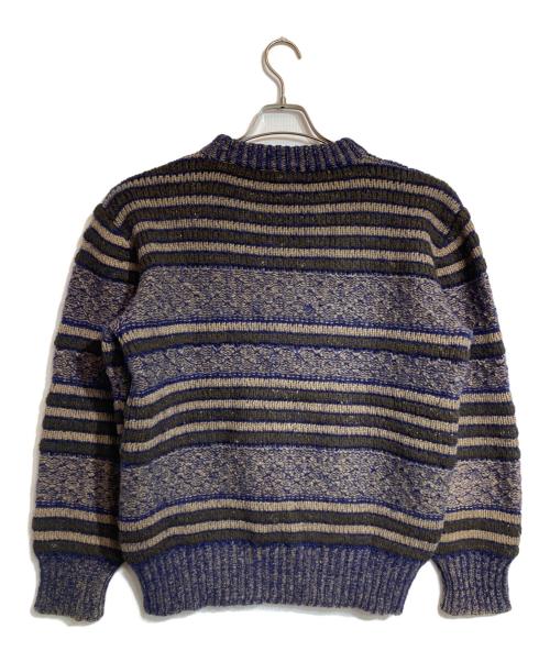 ISSEY MIYAKE by all style co（イッセイミヤケ）ISSEY MIYAKE by all style co (イッセイミヤケ) ボーダーニット ブルー サイズ:Freeの古着・服飾アイテム