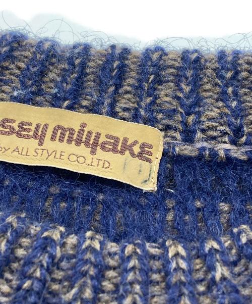 ISSEY MIYAKE by all style co（イッセイミヤケ）ISSEY MIYAKE by all style co (イッセイミヤケ) ボーダーニット ブルー サイズ:Freeの古着・服飾アイテム