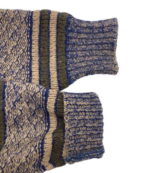 ISSEY MIYAKE by all style co（イッセイミヤケ）ISSEY MIYAKE by all style co (イッセイミヤケ) ボーダーニット ブルー サイズ:Freeの古着・服飾アイテム