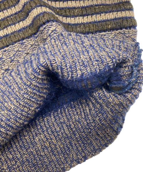 ISSEY MIYAKE by all style co（イッセイミヤケ）ISSEY MIYAKE by all style co (イッセイミヤケ) ボーダーニット ブルー サイズ:Freeの古着・服飾アイテム